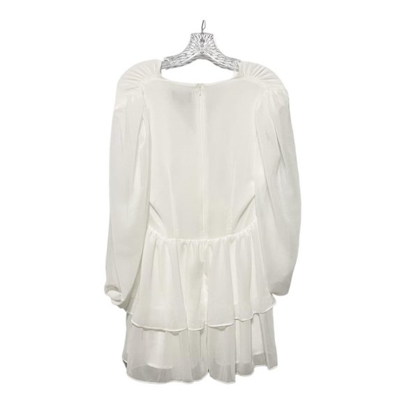 Bardot Size 4 Mala Long Sleeve Tiered Mini Dress in Orchid White NWT - Picture 3 of 6